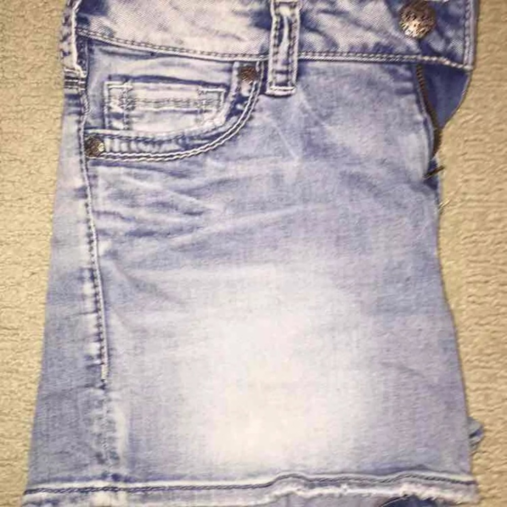 Silver jean shorts